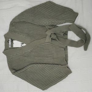 Zara Knit Green Wrap Sweater